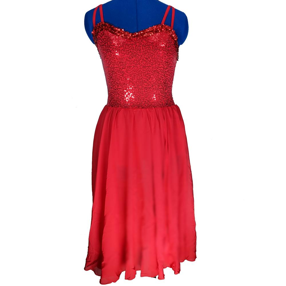 Red Long Lyrical Dress Lyrical costume for hire Costume Source