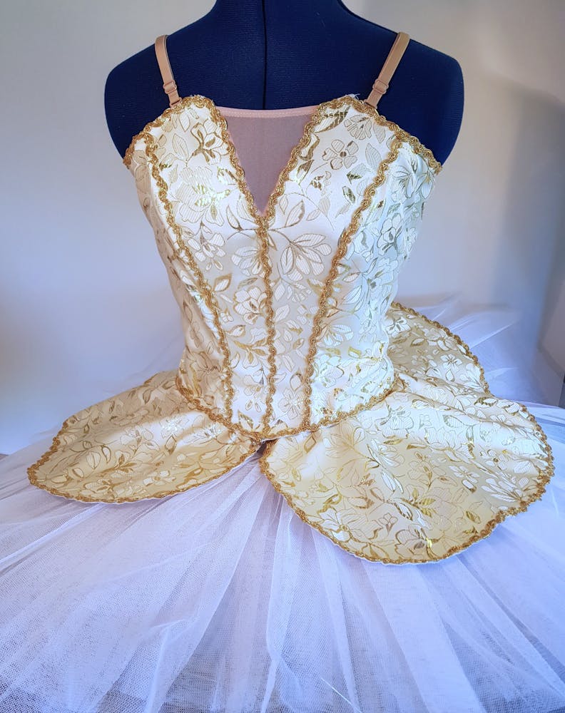 Gold and White Tutu - Ballet costume for hire | Costume Source