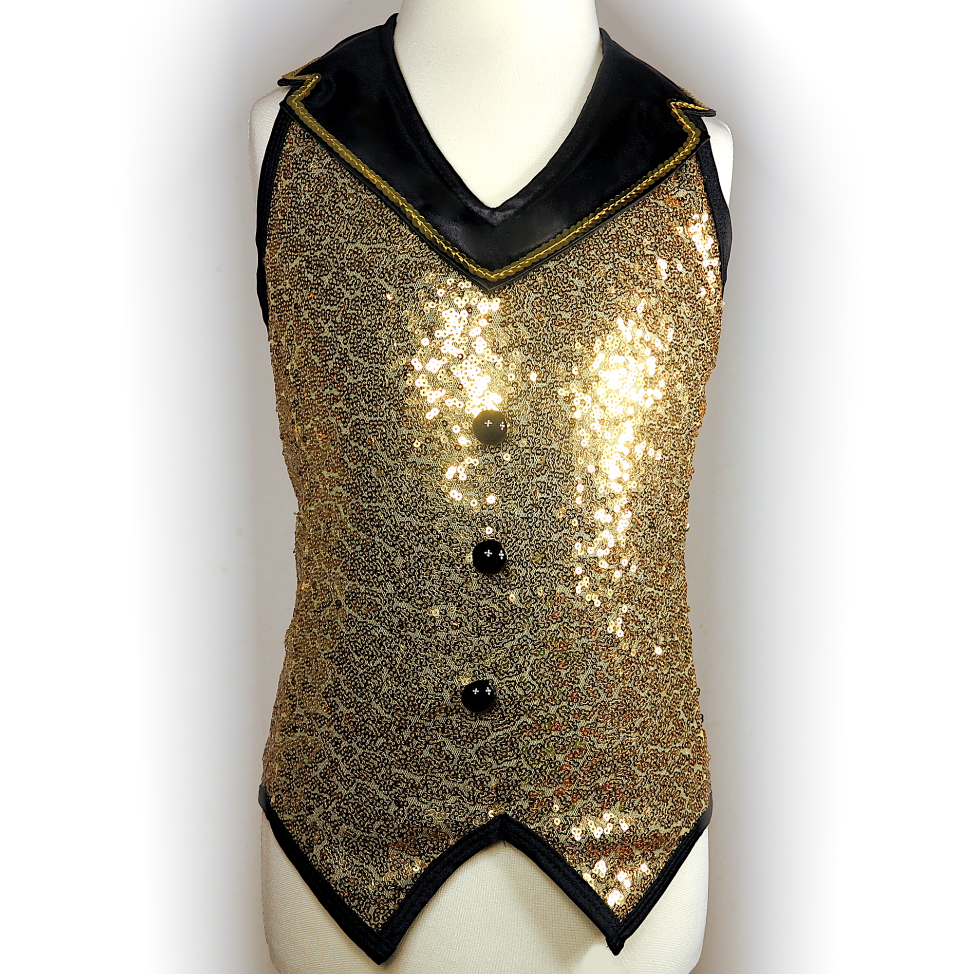 Gold Sparkle Waistcoat Modern and Tap costume for hire Costume Source