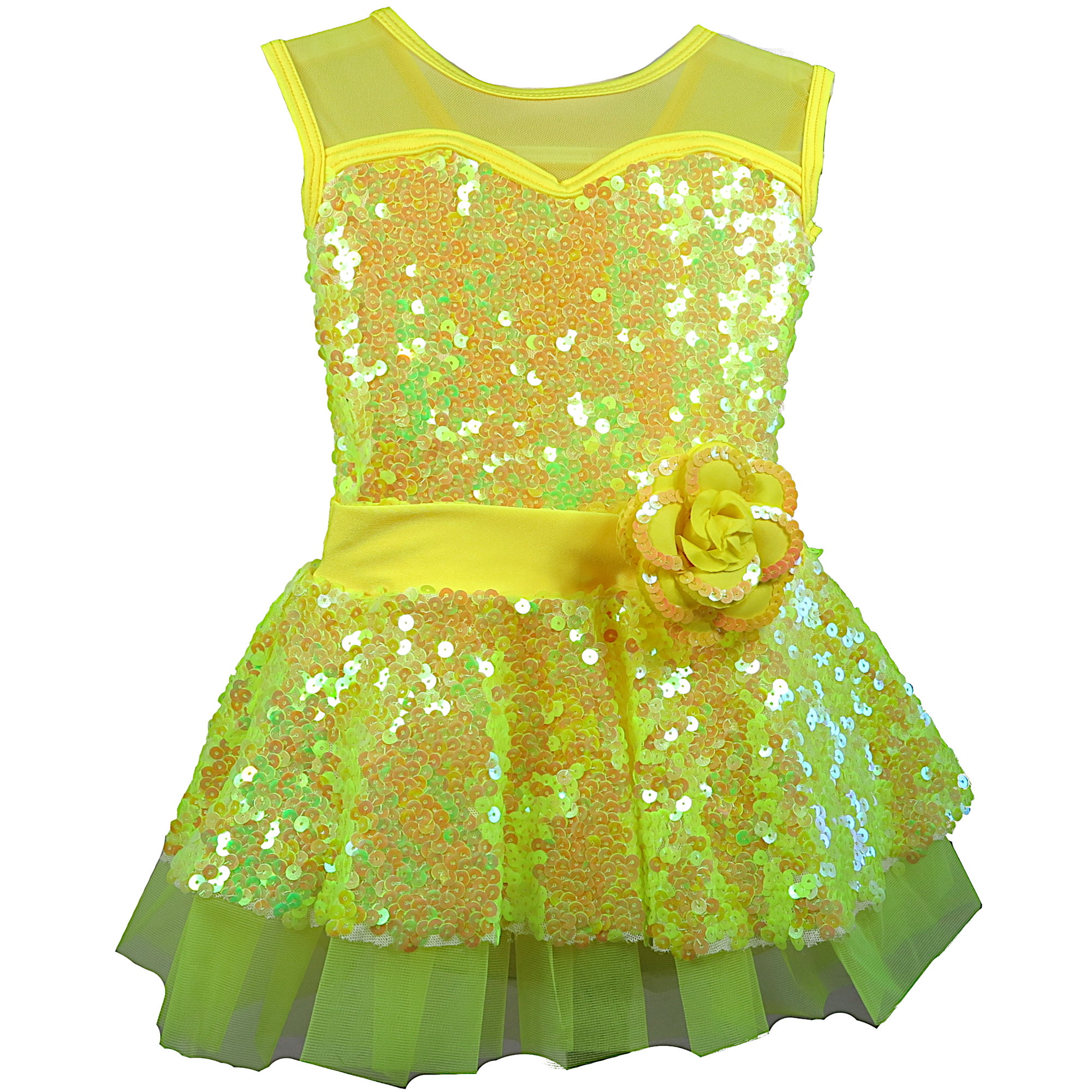 Hire Yellow Sequin Dress from Costume Source Ballet costume for hire