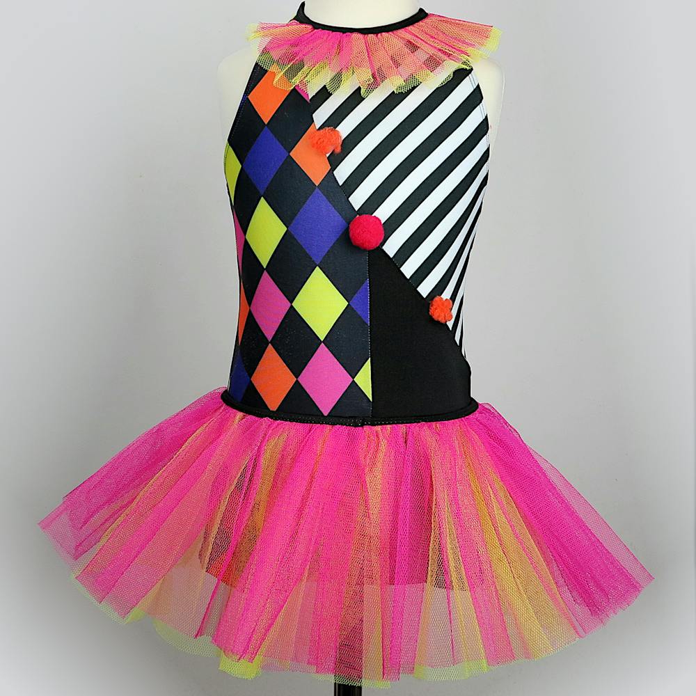 Harlequin Clown Modern and Tap costume for hire Costume Source